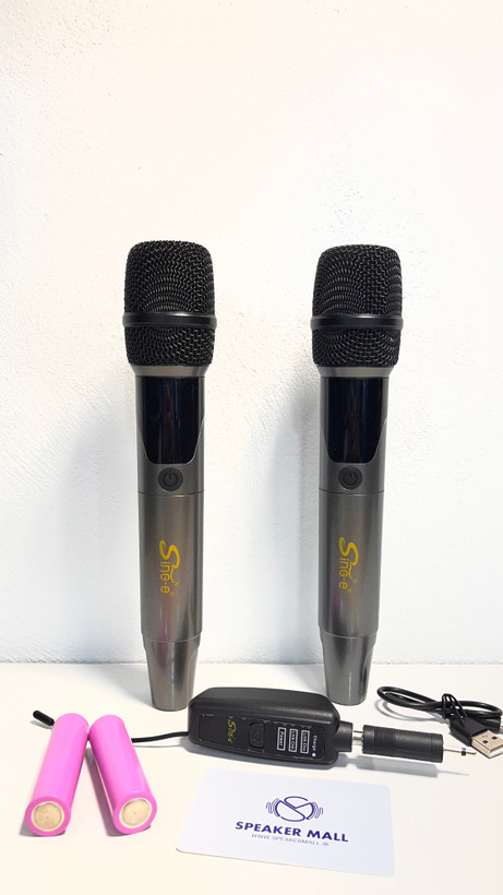 میکروفن بیسیم شارژی جفتی حرفهای sing-e مدل ZQS-2M502 با صفحه نمایش - نمای پشت