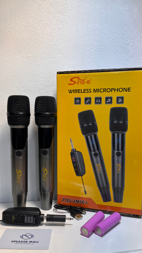 میکروفن بیسیم شارژی جفتی حرفهای sing-e مدل ZQS-2M502 با صفحه نمایش - نمای جلو